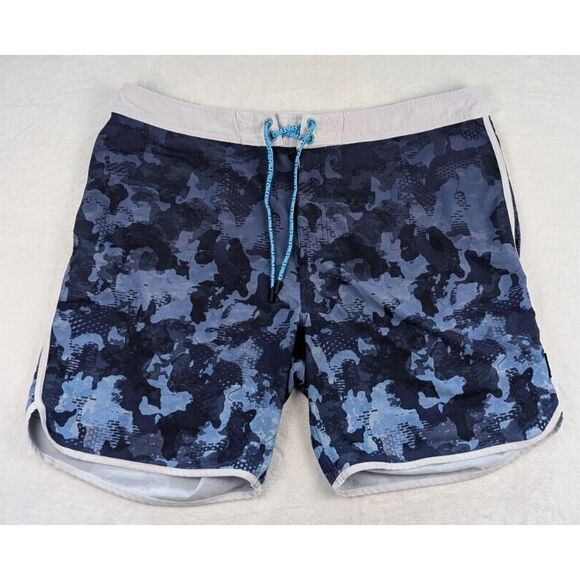 Huk Mens Classic 20" Boardshort sz 40?? Blue Camo‎ Drawstring Swim - Picture 1 of 9